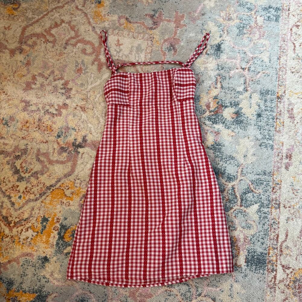 Vintage 90s / Y2K red and white gingham mini dress